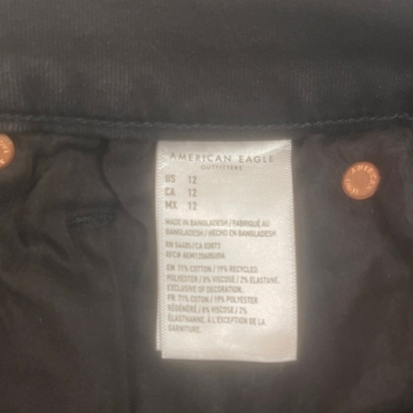 Women’s Black American Eagle Curvy Hi-Rise Shorty Jean Shorts Size 12 - Picture 3 of 7